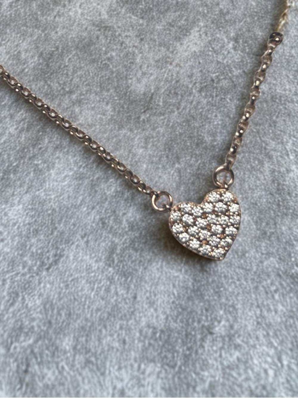 Kate Spade Heart Crystal Necklace – Cubic Zirconia – Rose Gold Tone, Designer